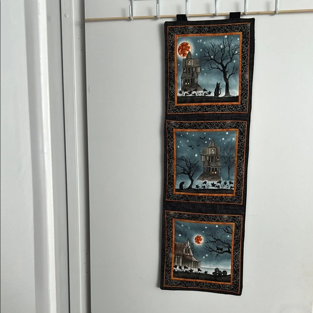 Handmade Quilted Halloween Wall Hanging or Table Runner